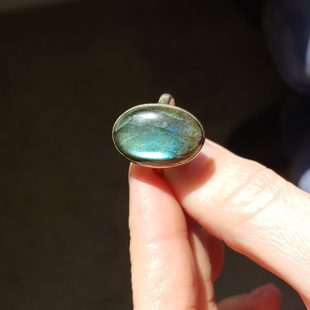 Labradorite ring, 925 Sterling silver